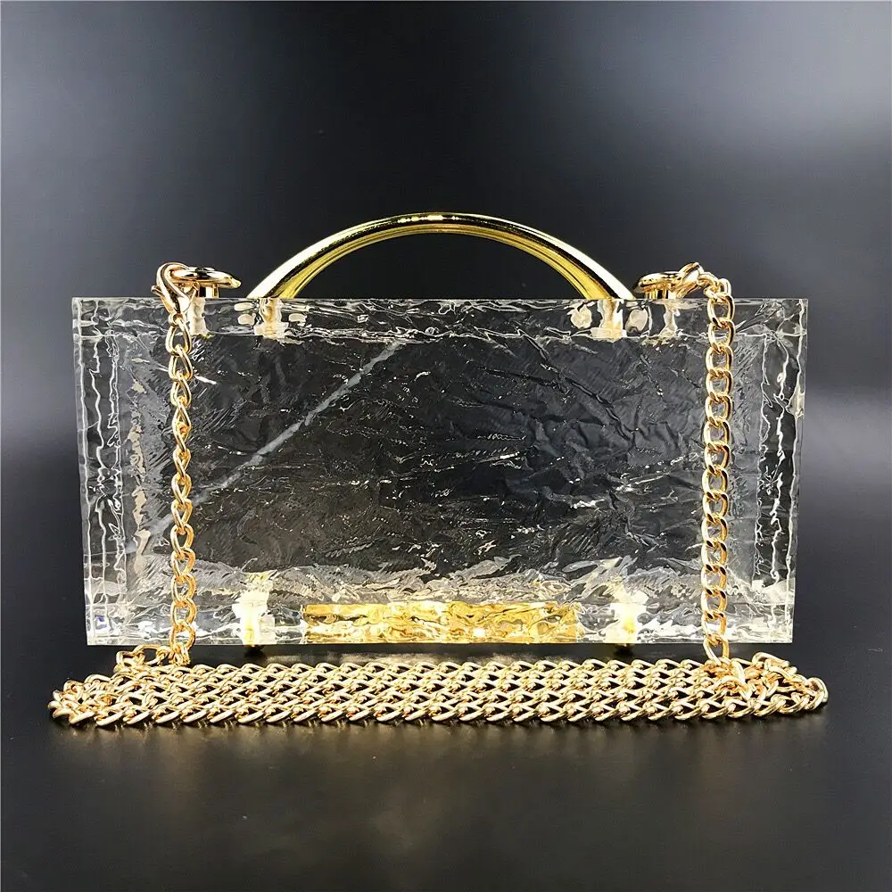 SimpleLife Para Mujer Transparente Claro Crossbody Caja Lentejuelas  Embrague de la Cadena Bolso de la Tarde Bolsos de Hombro del Partido Bolso  para Fiesta Prom Novia : Zapatos y complementos