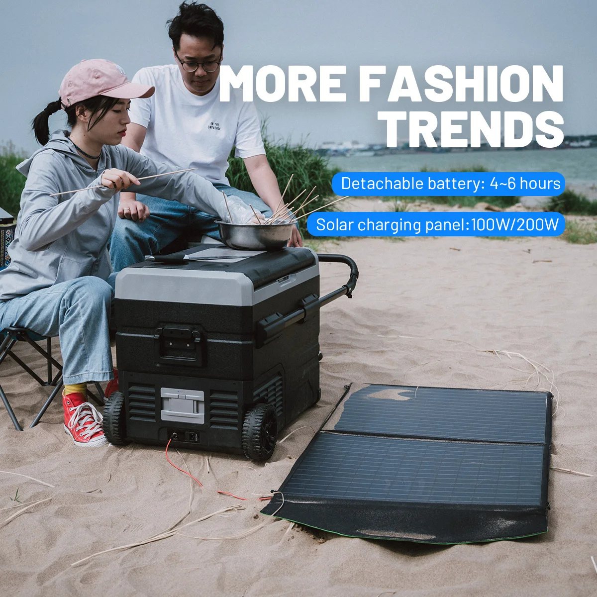 Alpicool TWW55 LG Compressor Solar Camping Fridge 12V Compressor Portable Freezer Cooler Fridge Refrigerator  for Car and Boat