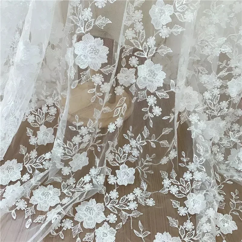 Whf355 Hechun White Bridal Lace Fabric ...