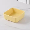 Small square dish, creamy yellow