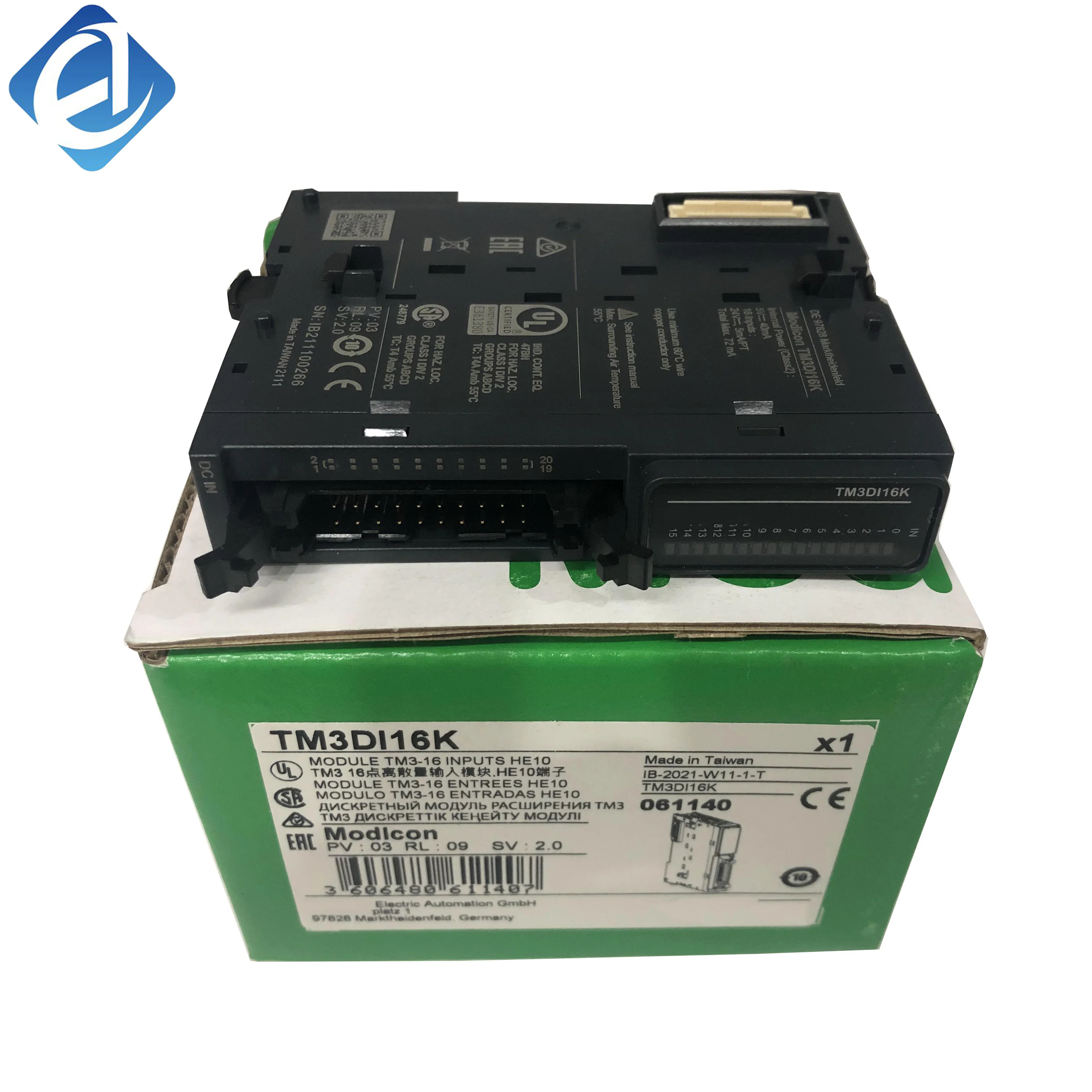 New Original TM3DI16K TM3 series digital input expansion module. It is equipped with 16 digital input channels, featuring stable signal acquisition and excellent anti-interference capability. Perfectly compatible