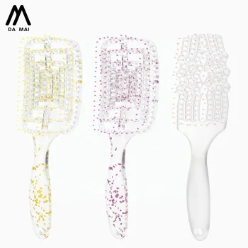 Wholesale New Transparent Glitter Mosquito Comb Plastic Hollow Rib Comb ...