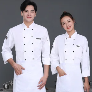 High-End Twill Polyester Cotton Chef Uniforms Breathable Design for Men Women Hotel Workwear for Kitchen Sets Housekeeper