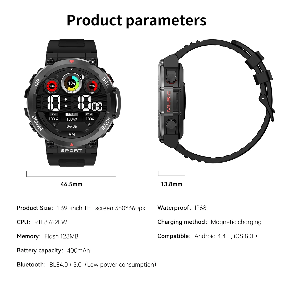 LF33 Smartwatch Local Music 1.39" IPS Screen Bluetooth Call Heart Rate Blood Pressure Monitor Smart Watches For Men 2023 21