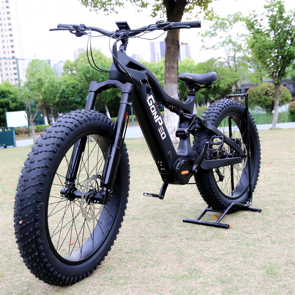 Bafang Mid Drive M620 E Ebike Full Suspension 1000w Mountain Bike 26 Fat  Carbon Electric Bike