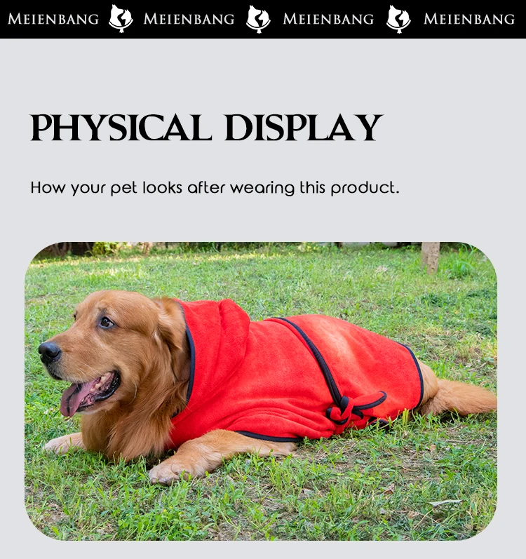 Soft Super Absorbent Microfiber Dog Drying Towel Robe With Hood And