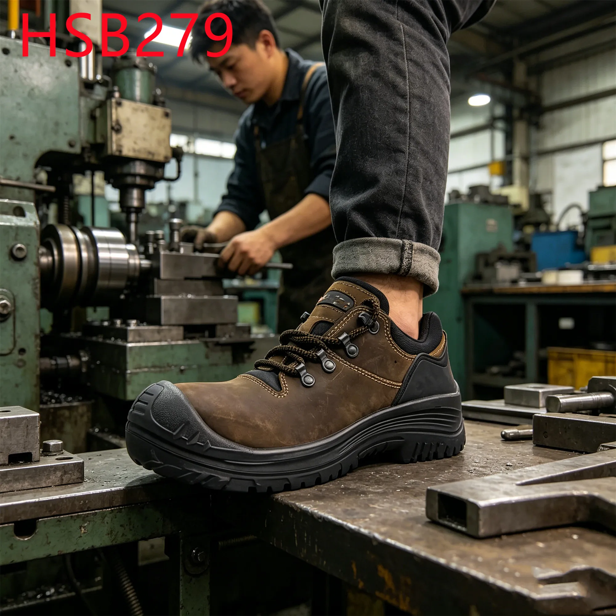 YYR,Machine Building Best Crazy Horse Leather Security Shoes Automobile Industry Steel Toe Work Boots with Support System HSB279