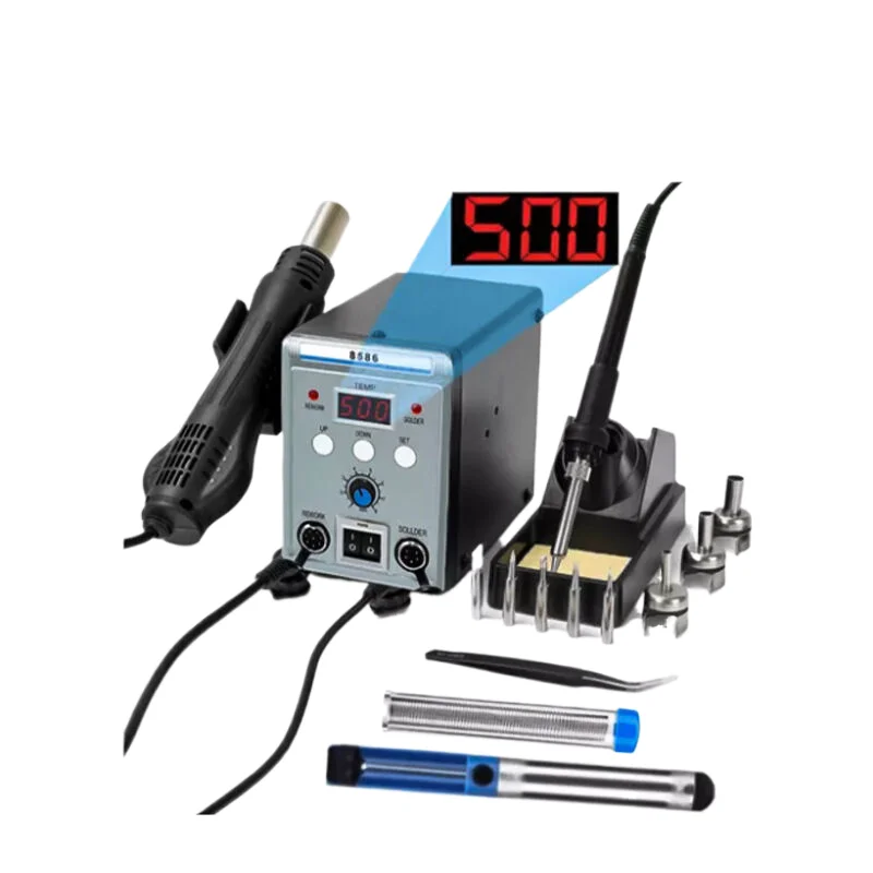 Direct Factory Supply 8586 Digital Soldering Station Heat Gun in Two-in-One Design for Mobile Phone Repair and Desoldering