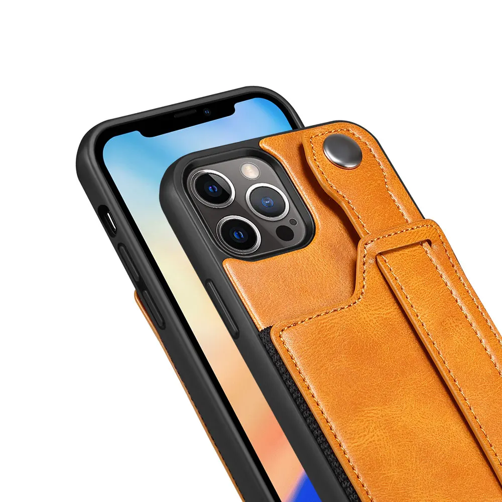 Wrist Strap Bracket Case For Iphone 15 14 13 12 11 7 Xr Xs Max Pro Plus Simple Business Card Holder Luxury Phone Sjk470 Laudtec factory