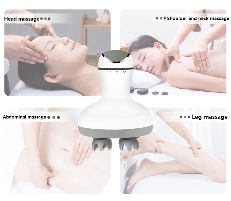 Portable Battery Operated Self Massage Mini Silicone Octopus Claw Electric Vibrating Head Hair Scalp Massager for Hair Growth