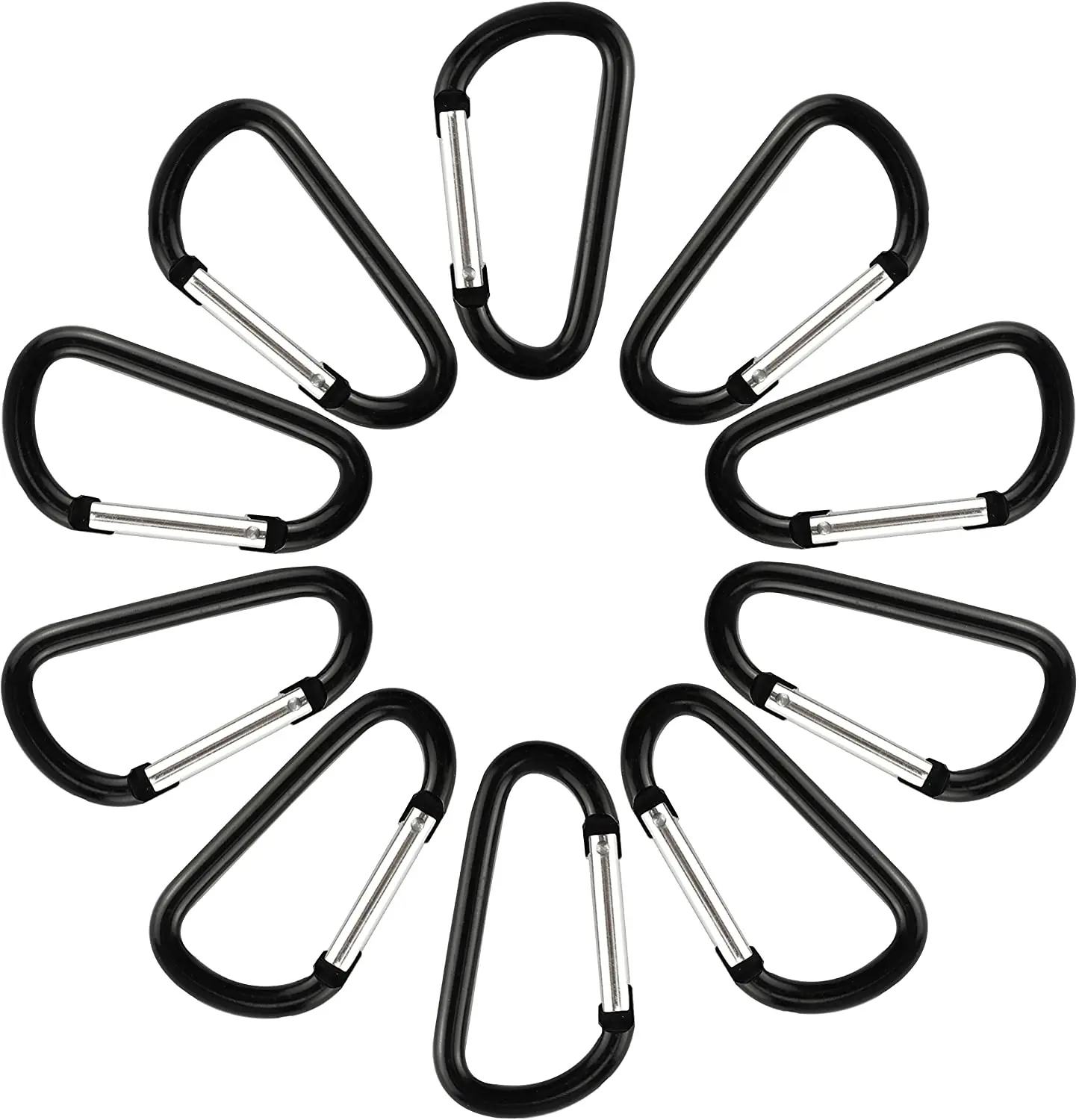 20 Pieces Carabiner Clip Aluminum DRing Spring Clips Small Keychain