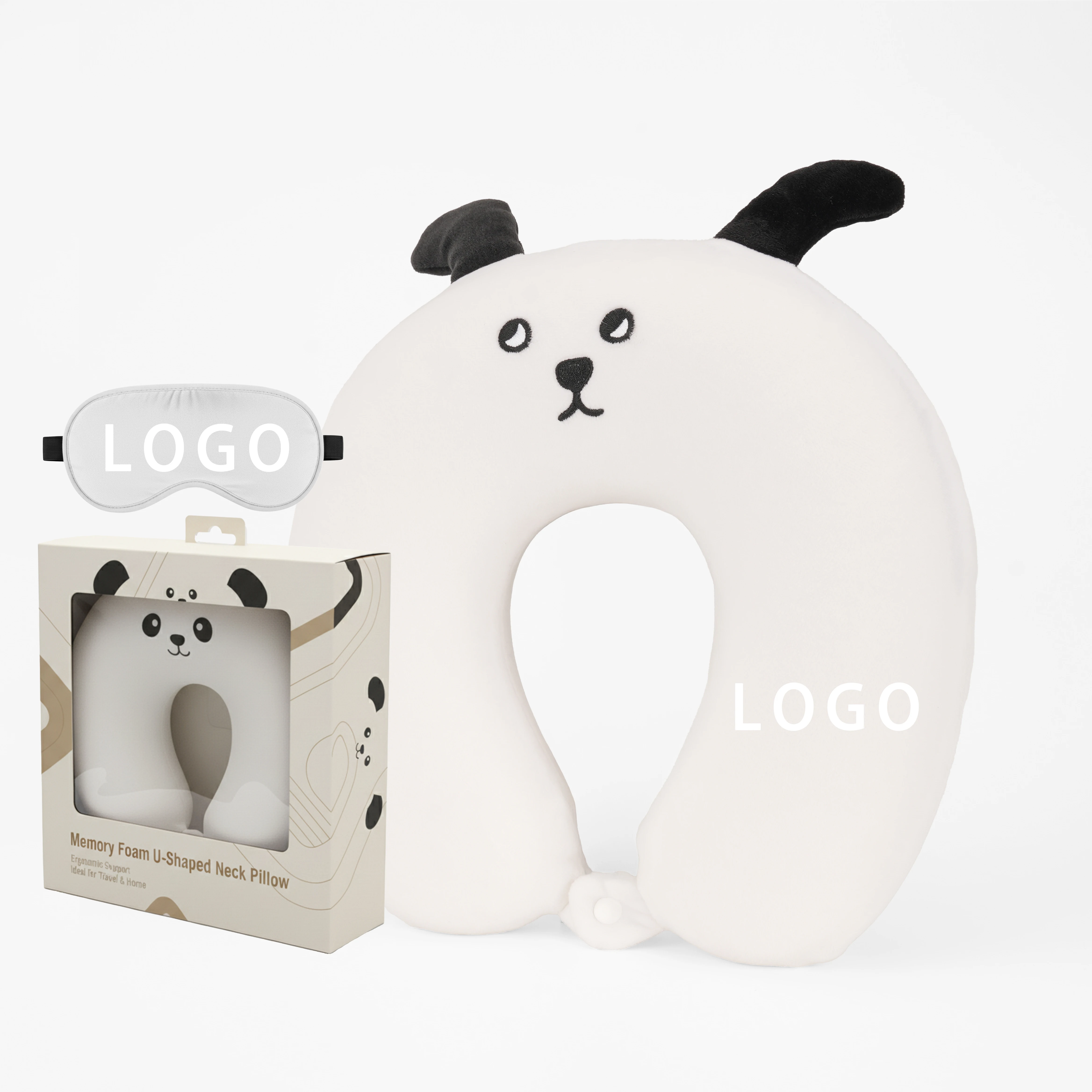 Hot Sale Personalized Travel Car Neck Pillow Ergonomic Washable Airplane Orthopedic Polyester Memory Foam Filled Memory Foam