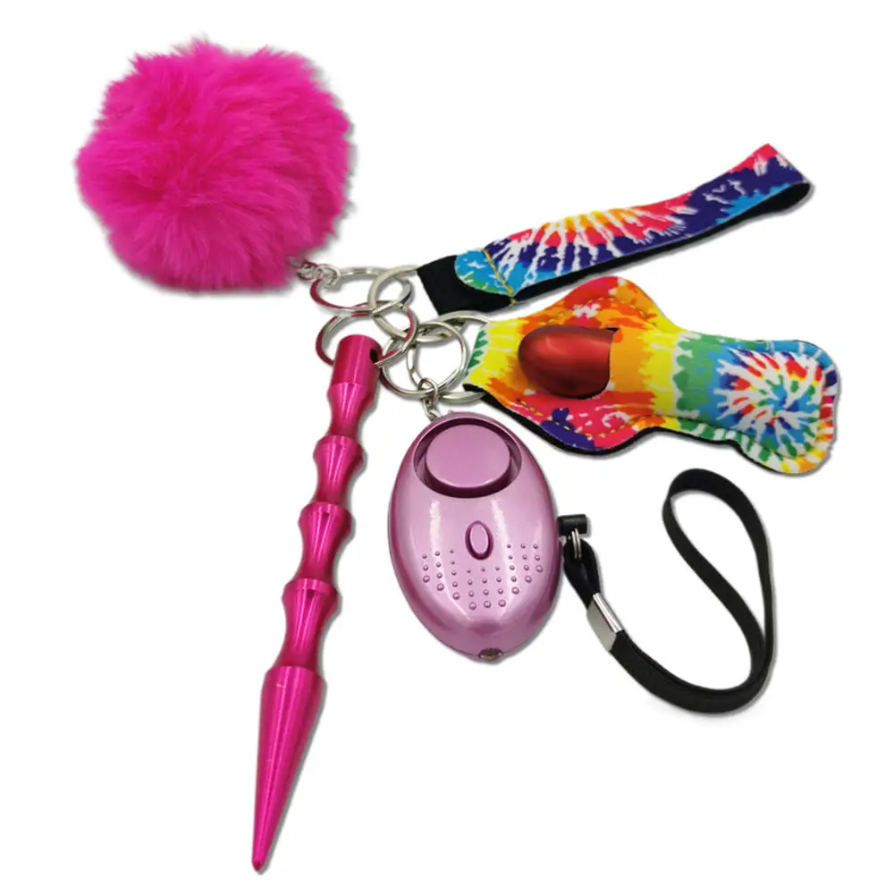 Wholesale And Custom 21 Amazon Hot Sale Safety Alarm Woman Self Defense Keychain Bundle Set Online Shopping