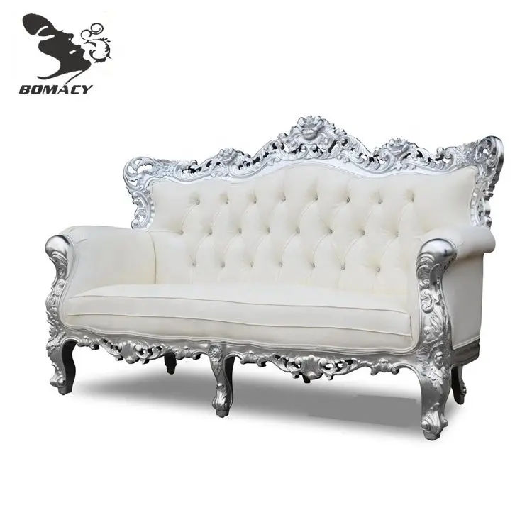 Bomacy White Luxury Beauty Salon Furniture Queen King Throne Used Waiting Sofa