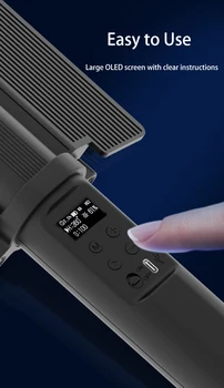 LP600 Rechargeable 5200 MAh RGB Handheld LED Video Light Wand Stick Studio Film Fill Light for Outdoor Photography detail image