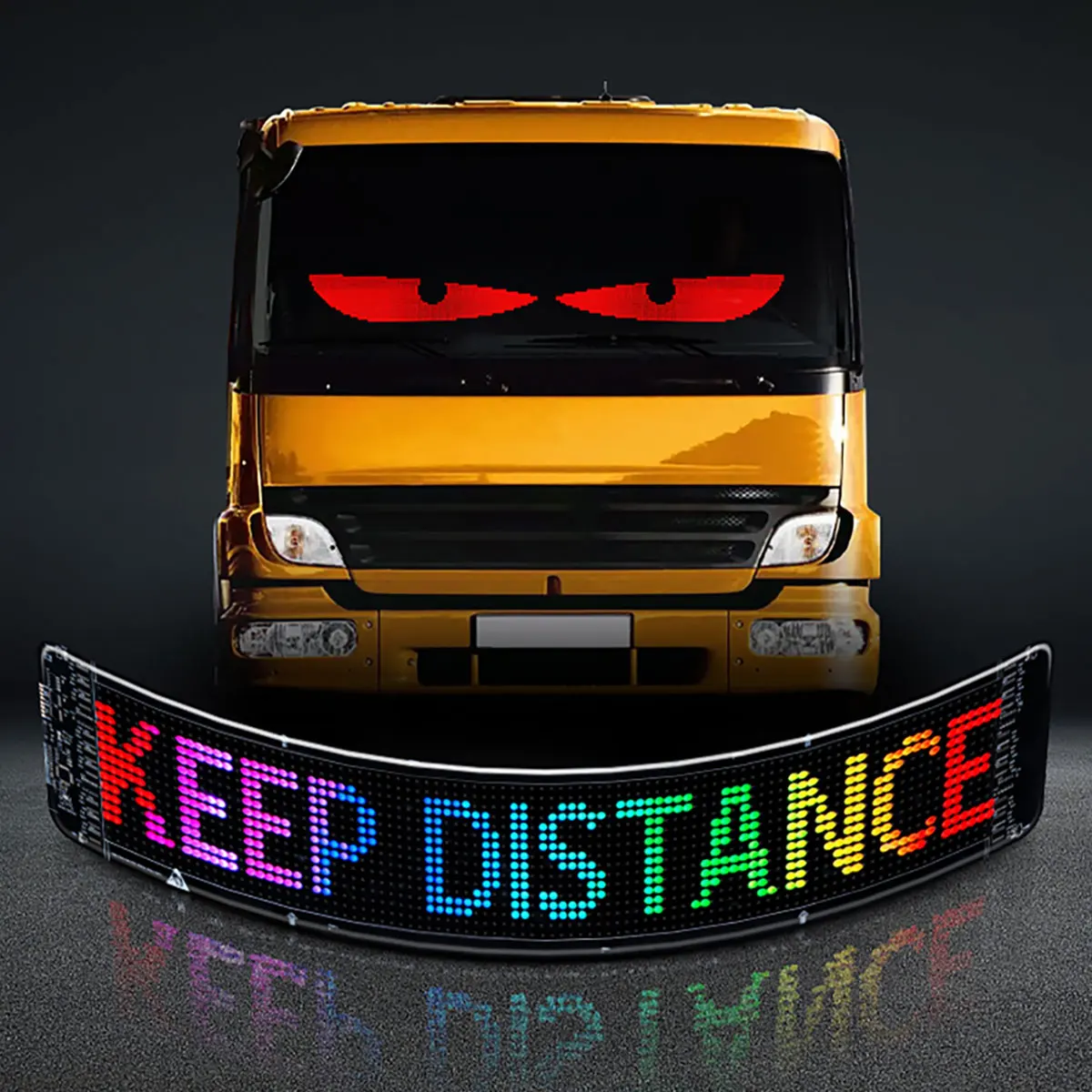 Led ogen voor vrachtwagen, led ogen voor auto, met app en afstandsbediening, groot display, programmeerbaar, led verlichting voor vrachtwagen, devil Eyes voor auto, dynamisch doe het zelf design, 120
