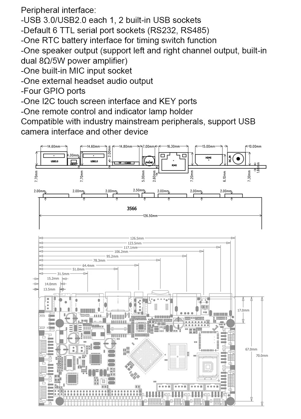 Rockchip Rk3566 Android/linux Board for Industrial/media