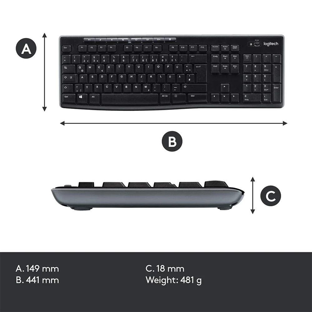 Logitech MK270 Keyboard With Mouse Combos For Computer
