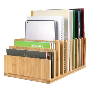 Wood Desk Organizer Bamboo Desk File Mail Organizer Countertop Wood ...
