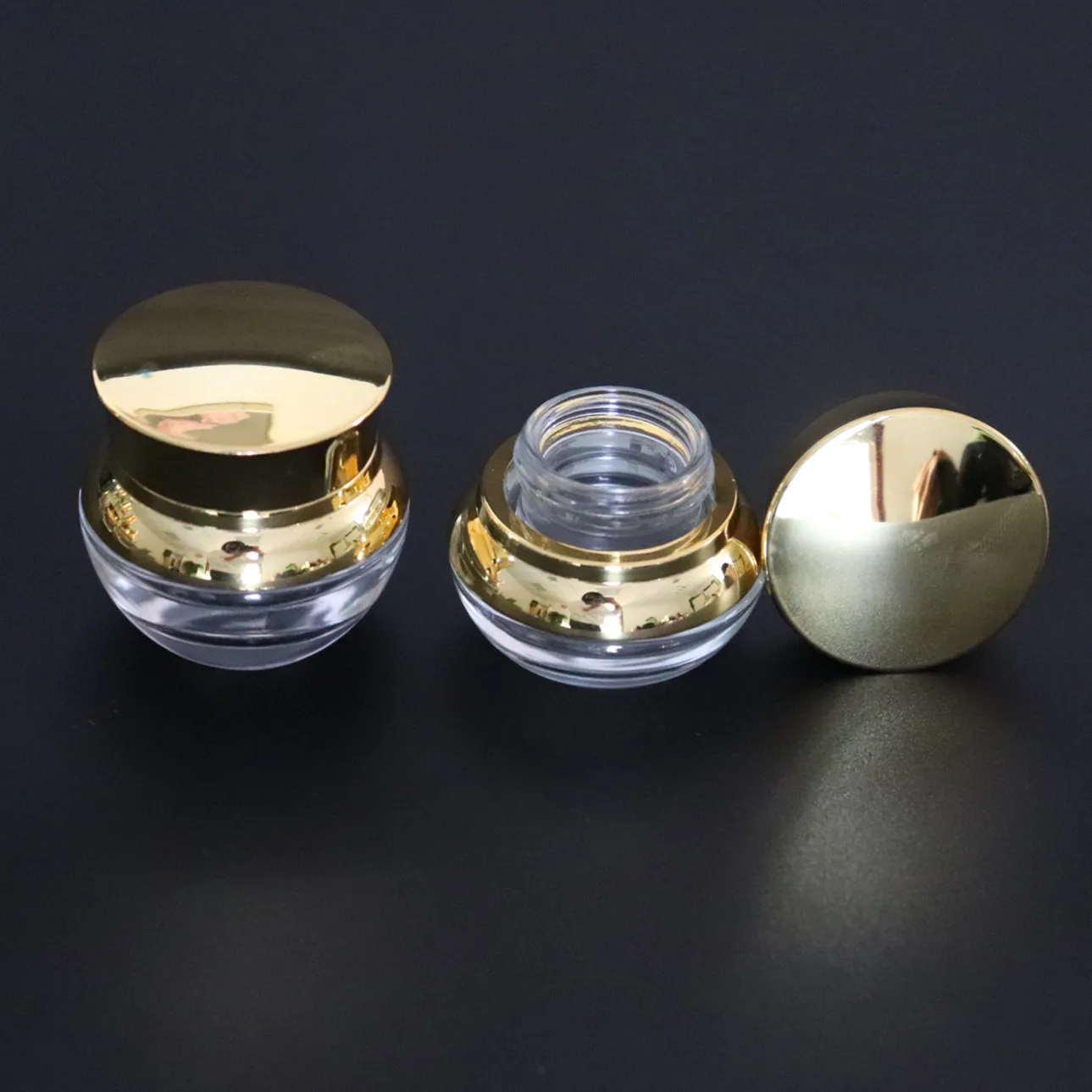 Luxury Empty Cosmetic Thick Glass Jars Clear Cosmetic Jars With Sliver