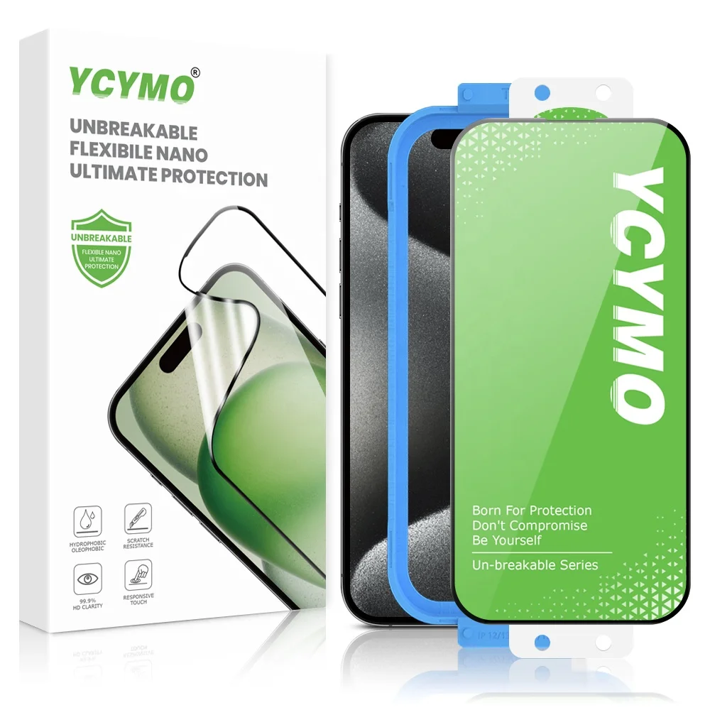 For iPhone 15 Pro Max Flexible Glass Screen Protector Unbreakable  Shatterproof Nano Shield UltraGlass