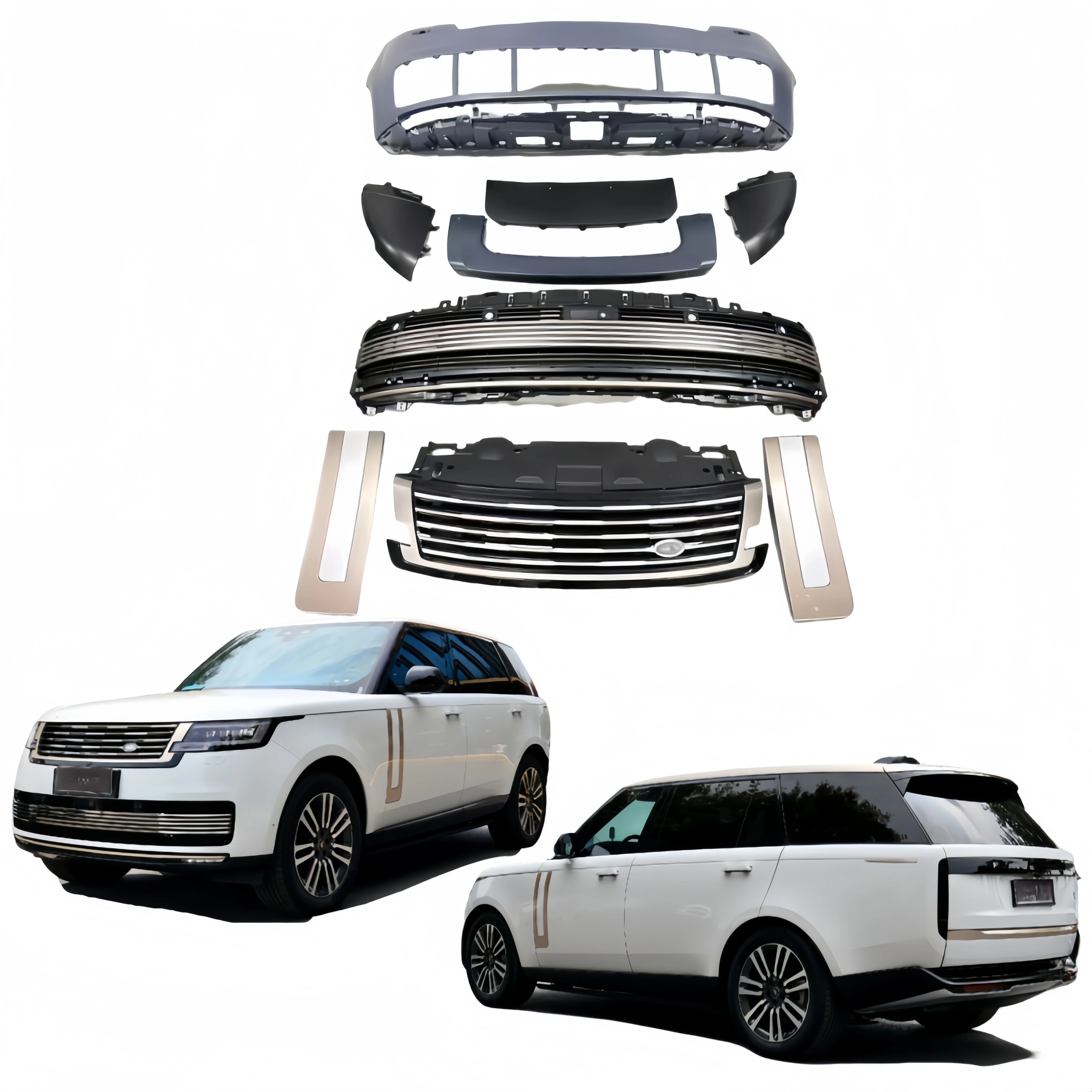 SV Body Kit for Range Rover vogue 2023-2025 Upgrade Front Bumper Middle  Grilles Side Vent Bodykit