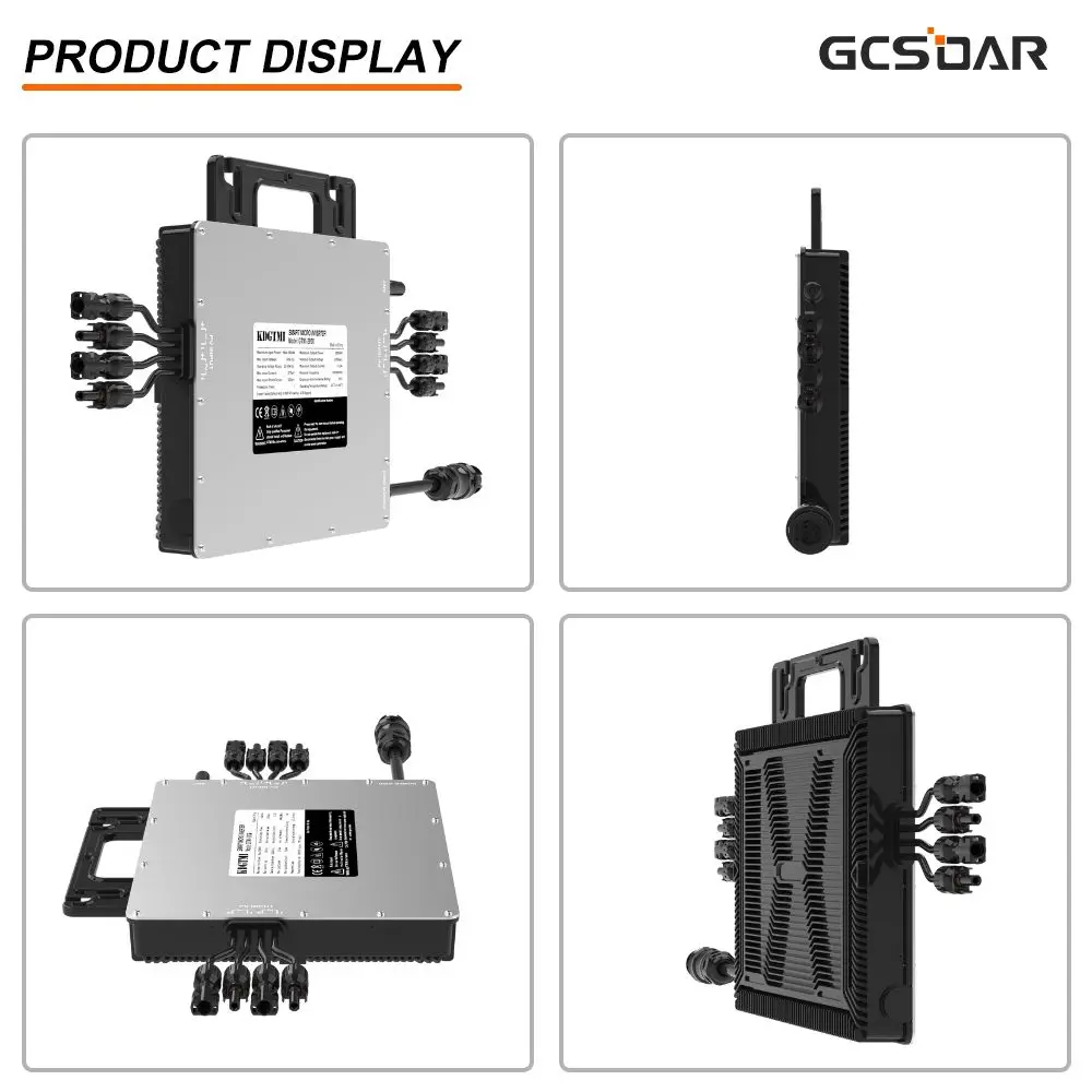 GCSOAR Automatic Sunlight Sensing Function 2400W Micro Inverter WIFI Pure Sine Wave Voltage Input 22-60VDC IP67 Micro Inverter