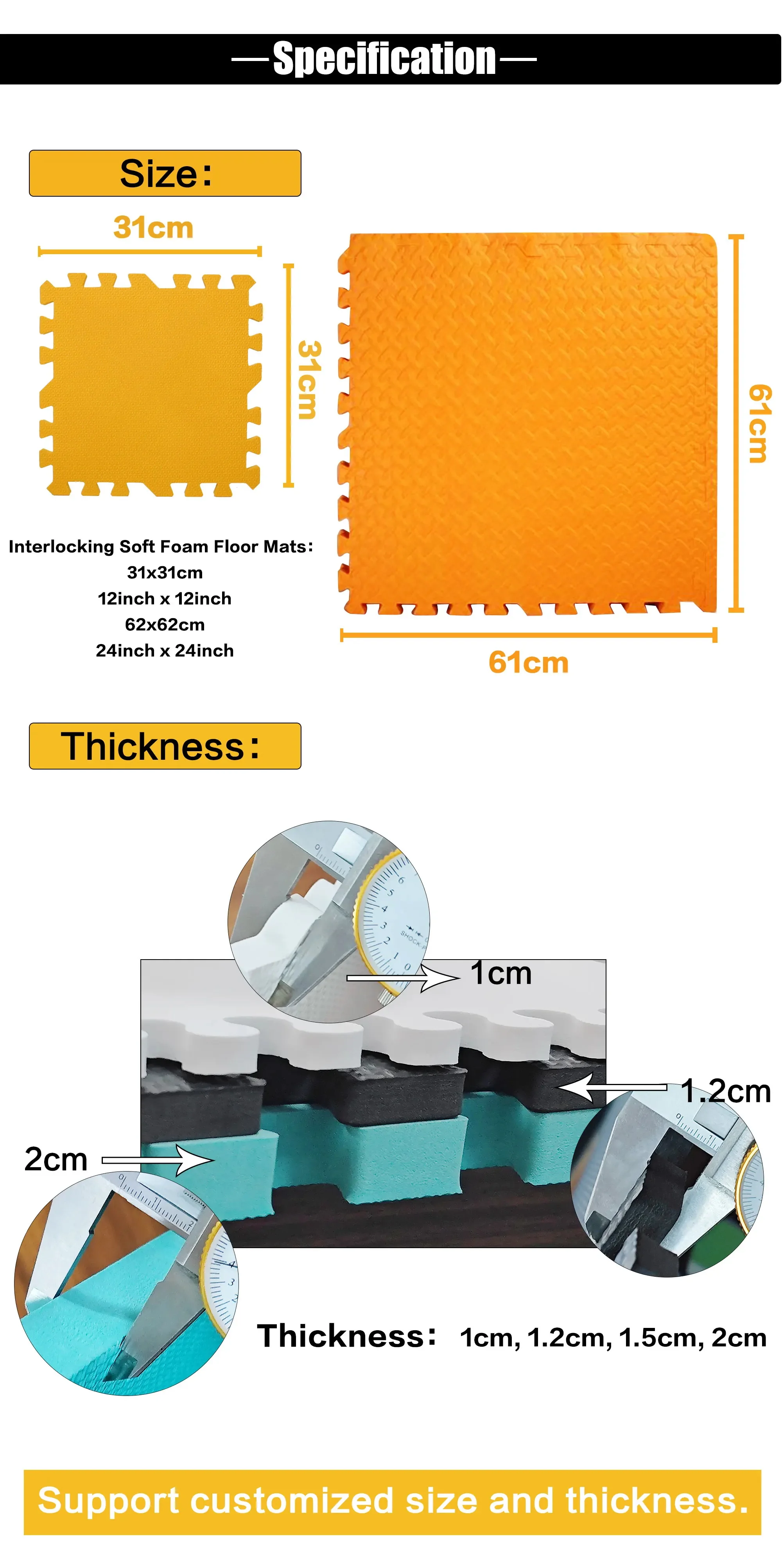 50x50cm Swimming Pool Flooring Mat EVA Foam Mat Manufacturer Good Quality Blue Color 8mm details
