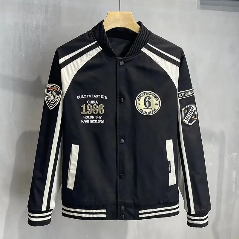 High Quality Men Chenille Embroidery Leather Sleeves Custom Baseball Letterman Varsity Jacket_voghion.com