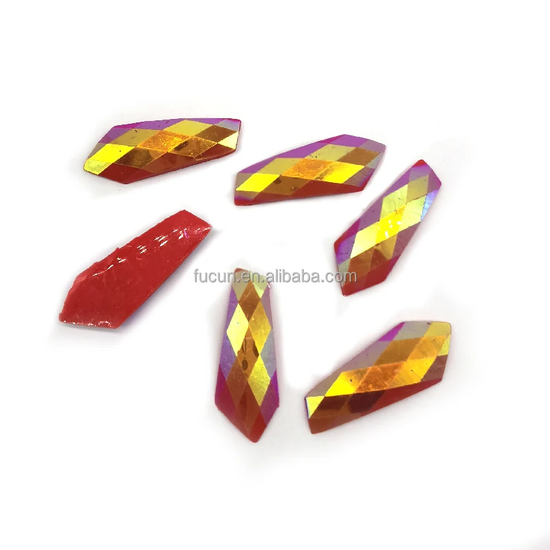 Pink Ab Colorful Gem Stone Plating Crystal Slice Gold Resin Gems For