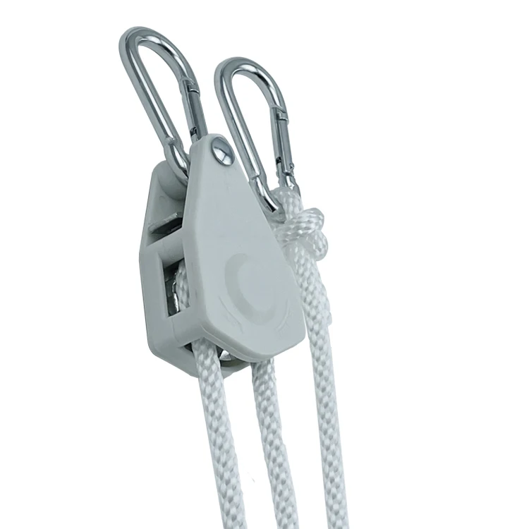 White 1/8" Rope Ratchet Light Hanger Use Aluminum Clip Instead of Knot factory