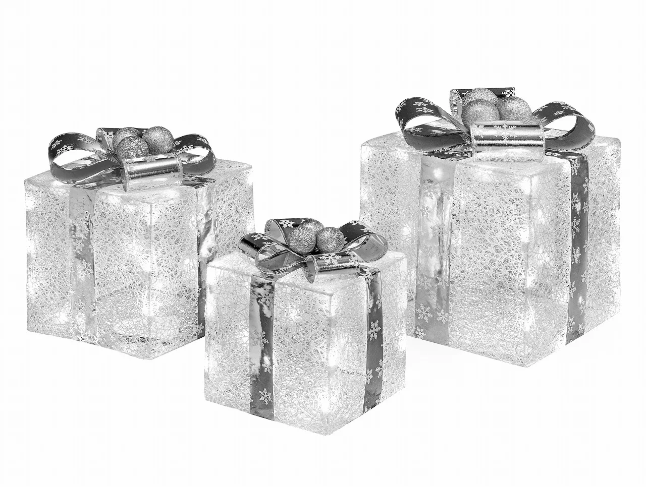 Outdoor Commercial 3D LED 3PK Motif Christmas Light Display Fabric Gift Box Pattern Lighting for Festive Season supplier
