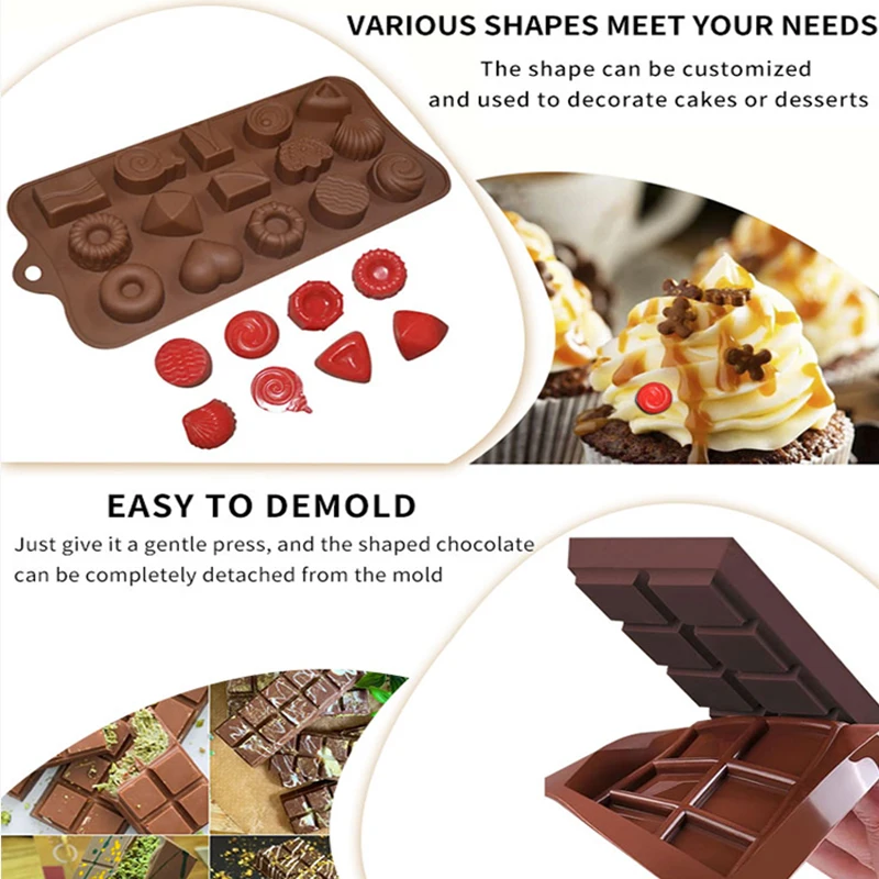 MHC Deep 3D Small Silicone Molds for Chocolate Soap High Quality Disposable PC Cake Tools Love Design Packed in Bag or Box
