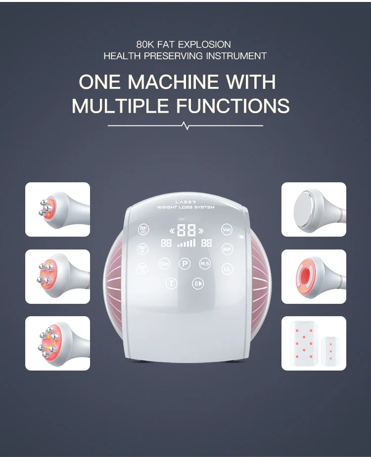 6 in 1 80K Lipo Vacuum Roll Massage Rf Slimming Machine weight loss cavitation System machine 80k