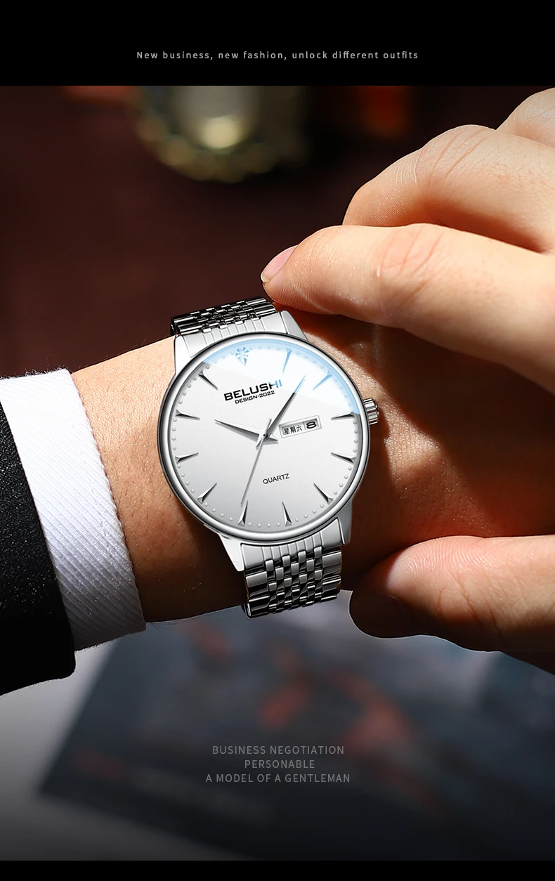 BELUSHI montre pour hommes Top marque montre à Quartz Design Simple montre-bracelet étanche Relogio Feminino