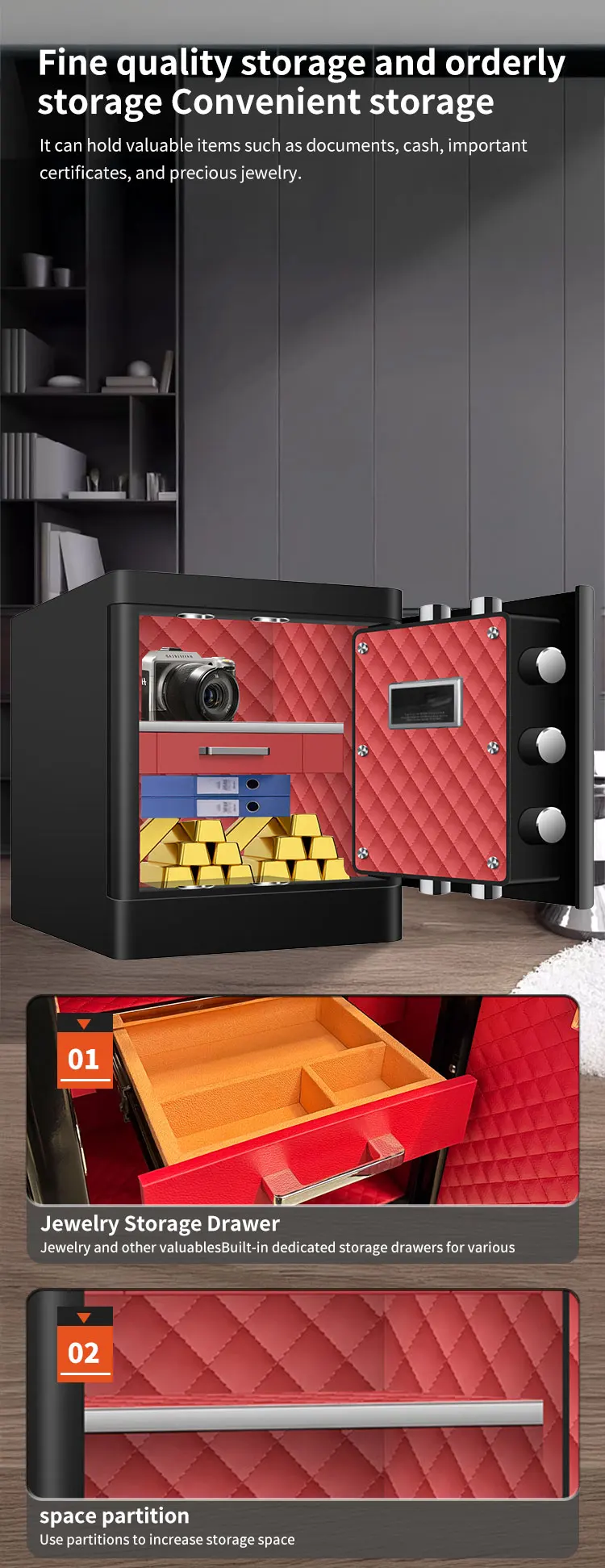 CEQSAFE Safe for Household and Office Use Intelligent Anti-Theft Feature Safe with TUYA APP WIFI Password manufacture