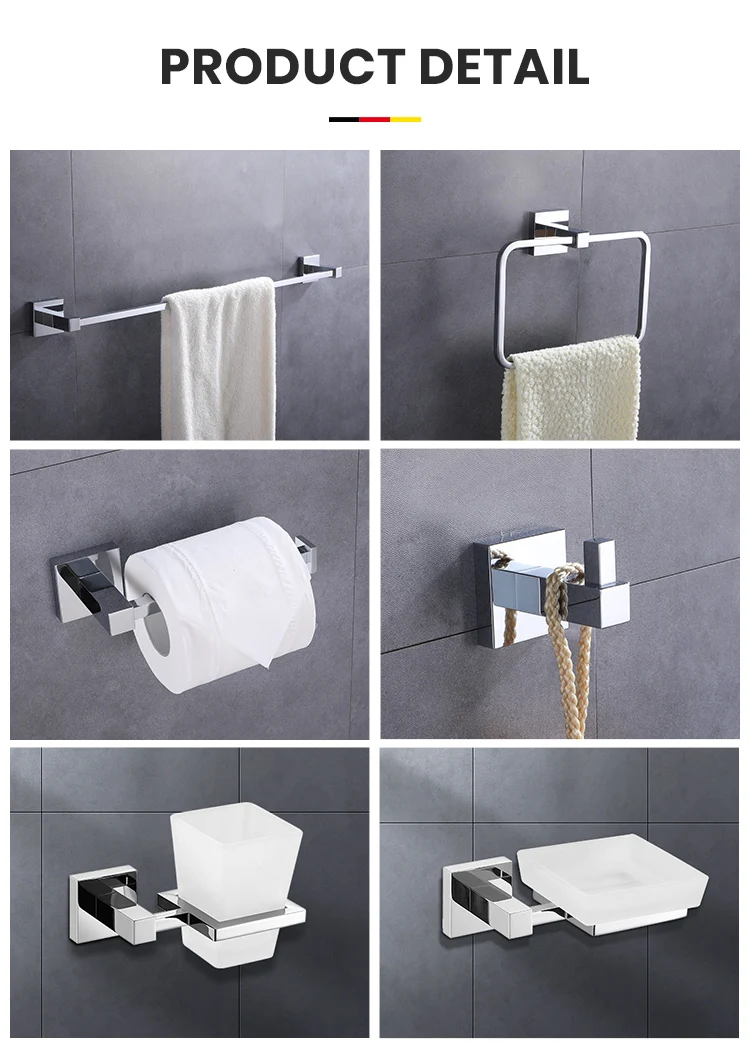 Europe New Wall Mounted Washroom Towel Rack Parts & Accessories Set 6