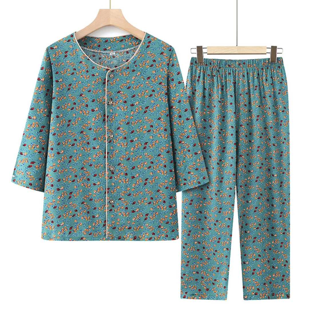 Elegant Simple Women Pure Cotton Home Wear Delicate Soft Fabric Multi Occasion Ladies Loungewear Set