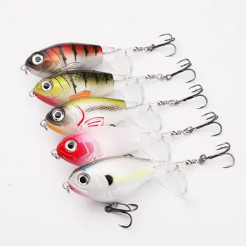 Cheery 17g Topwater Fishing Lure Floating Rotating Tail Plopping Minnow Surface Crankbait for Saltwater Fish Attracts Bass Trout – Minnow – view 2