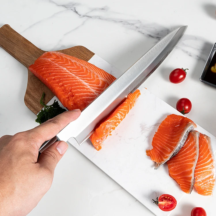 Japanese 210mm Slicing Sashimi Knife 5cr15 Sakimaru Sushi Knives Stainless Steel Sushi Knife With Wenge Wood Handle