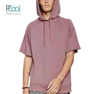 Wholesale Comfortable and Breathable Men Short Sleeve Gym Fitness Sleeveless Hoodies