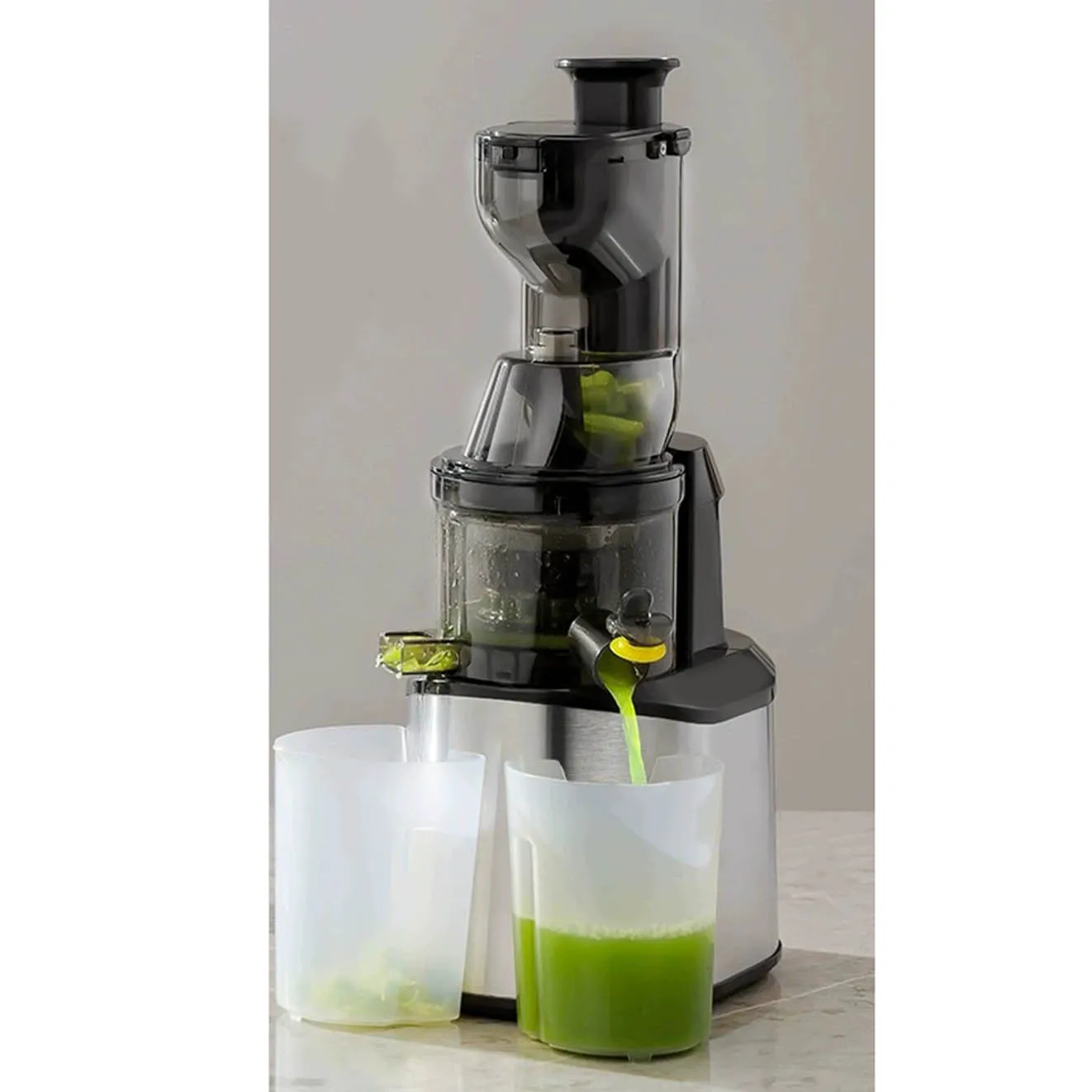 Electric Power Fruit Juicer Masticating Citrus Juicer with Chopper Grinder Function for Car RV Hotel Household English Operating