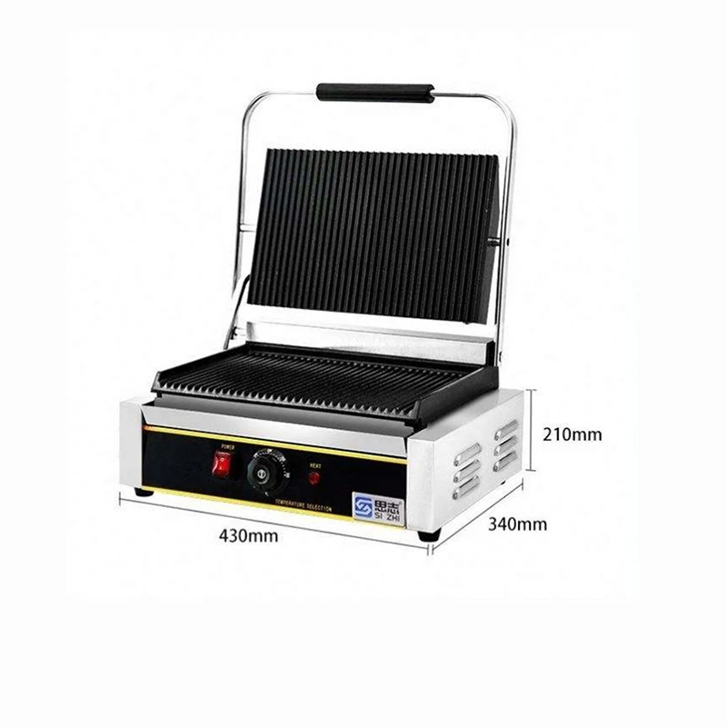 TEBAK Steak Toasting Machine  Commercial Panini Press Sandwich Grill Griddle Electric Contact Grill Sandwich