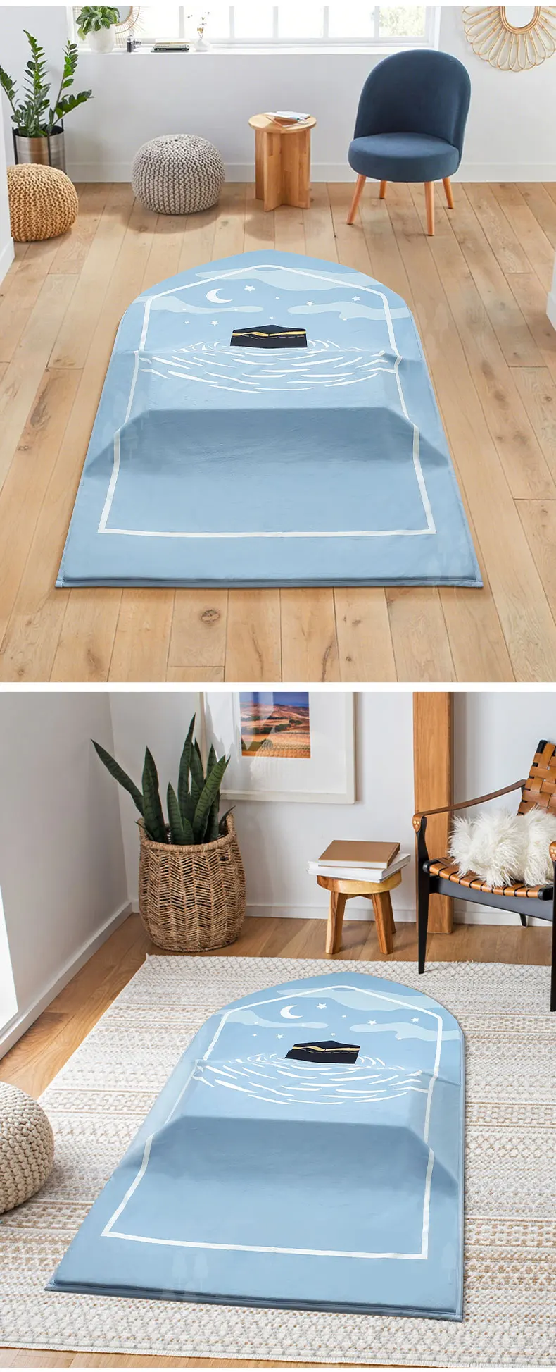 Tapis de prière ergonomique en mousse à mémoire avec support_voghion.com