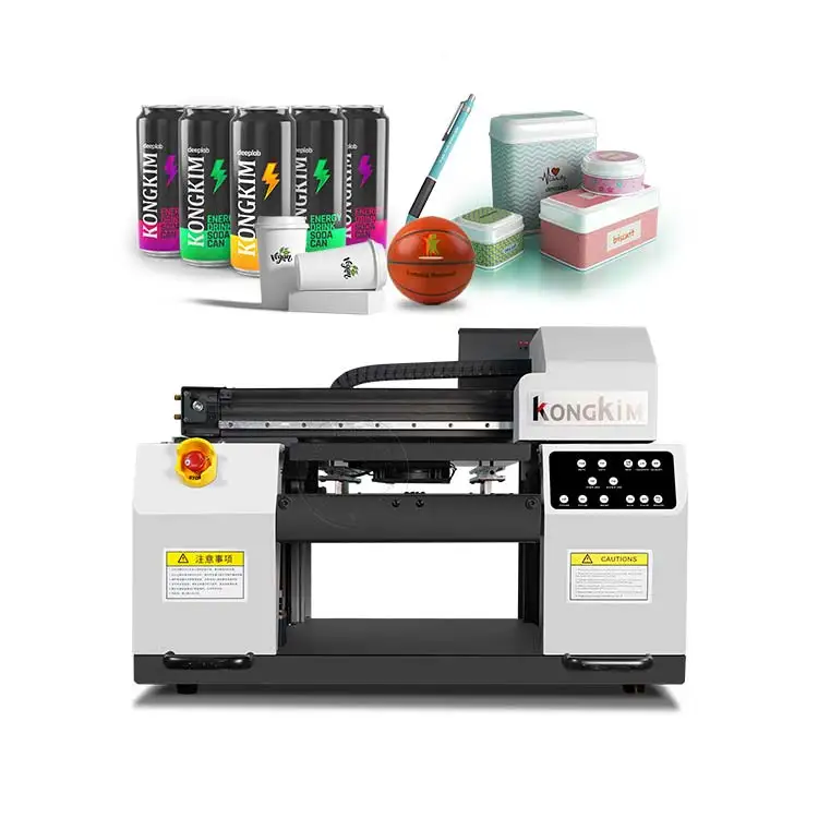 Mini A3 A4 Size AB Film DTF Printer Automatic Flatbed Uv Printer for Pen Bottle Phone case Glass Printing