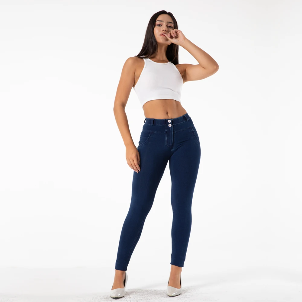 Shascullfites Melody Bum Lift Shaping Jeans Four Ways Stretchable Push Up Jeans Women Royal Wolf