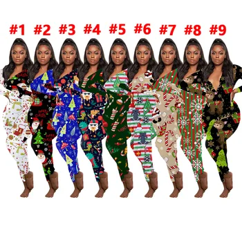 Wholesale High Quality Cotton Sleepwear Nightwear Adult Onesie Long Sleeve Onsies Christmas Pajamas Onesi For Women