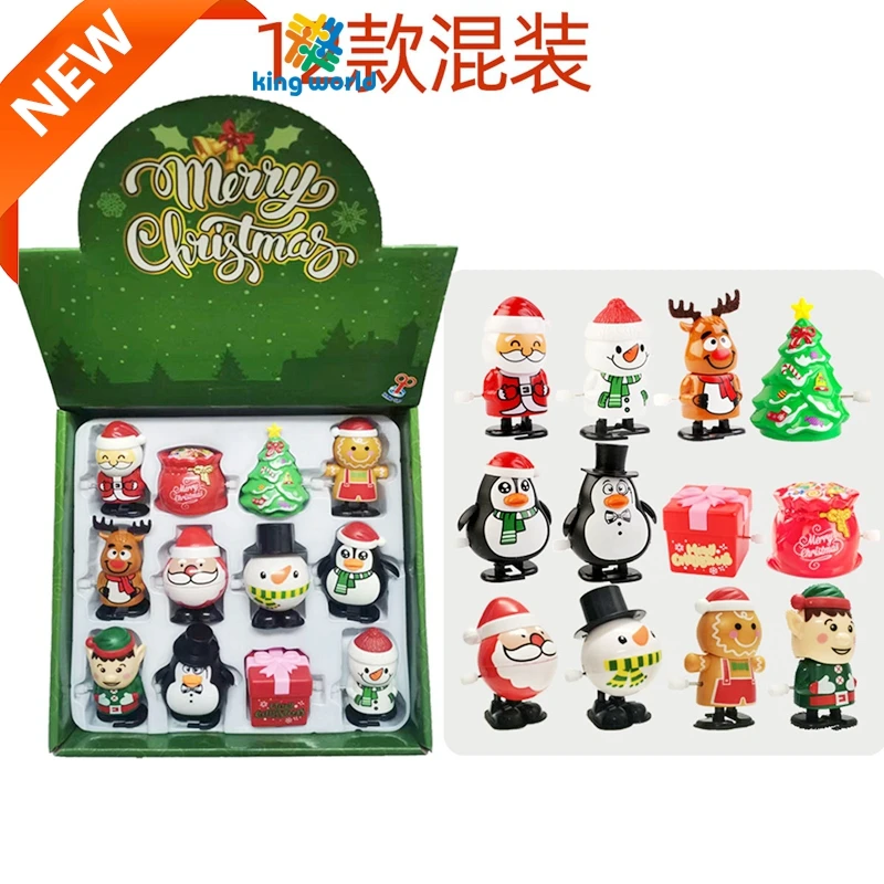 2025 Cheap Wholesale Christmas Wind up Toys Children Plastic Santa Snowman Deer Tree Winding for Gifts