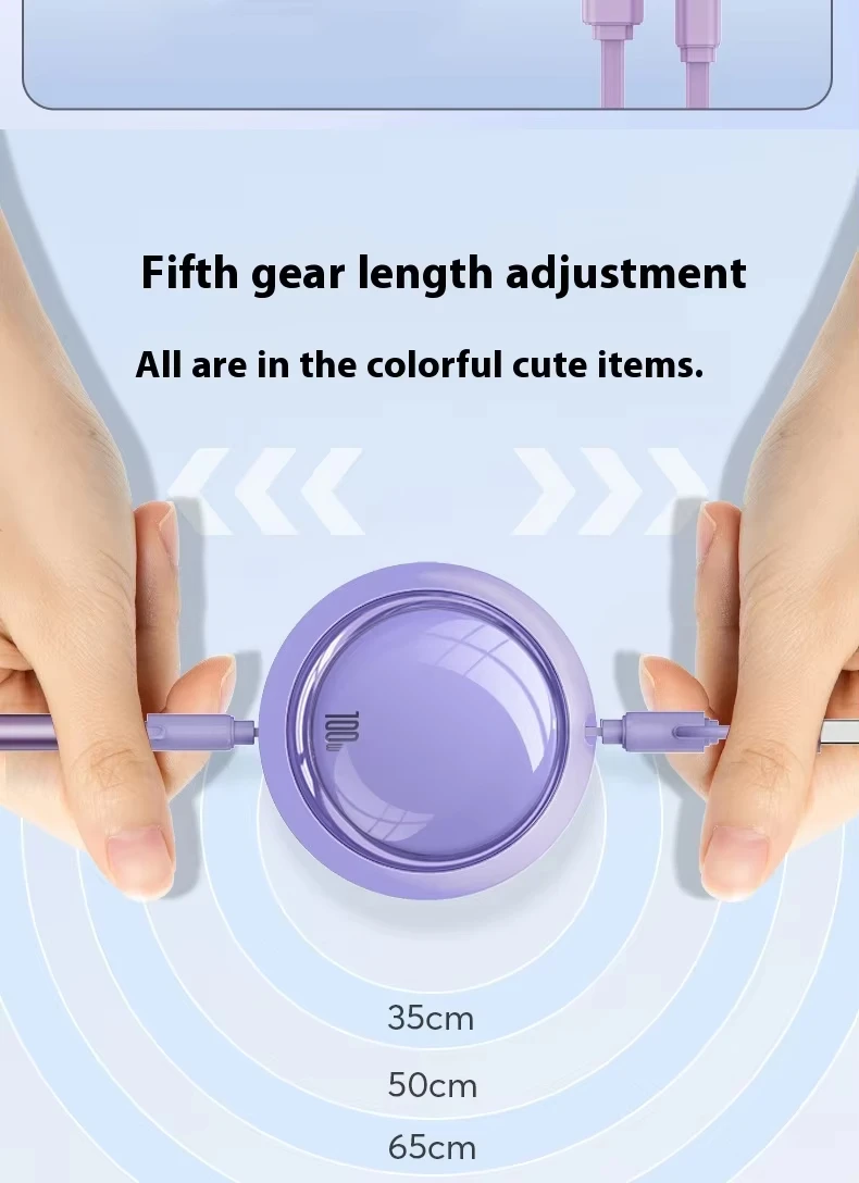 促销礼品标志可用5 1可伸缩USB C电缆多充电3A快速充电2in3多充电器线