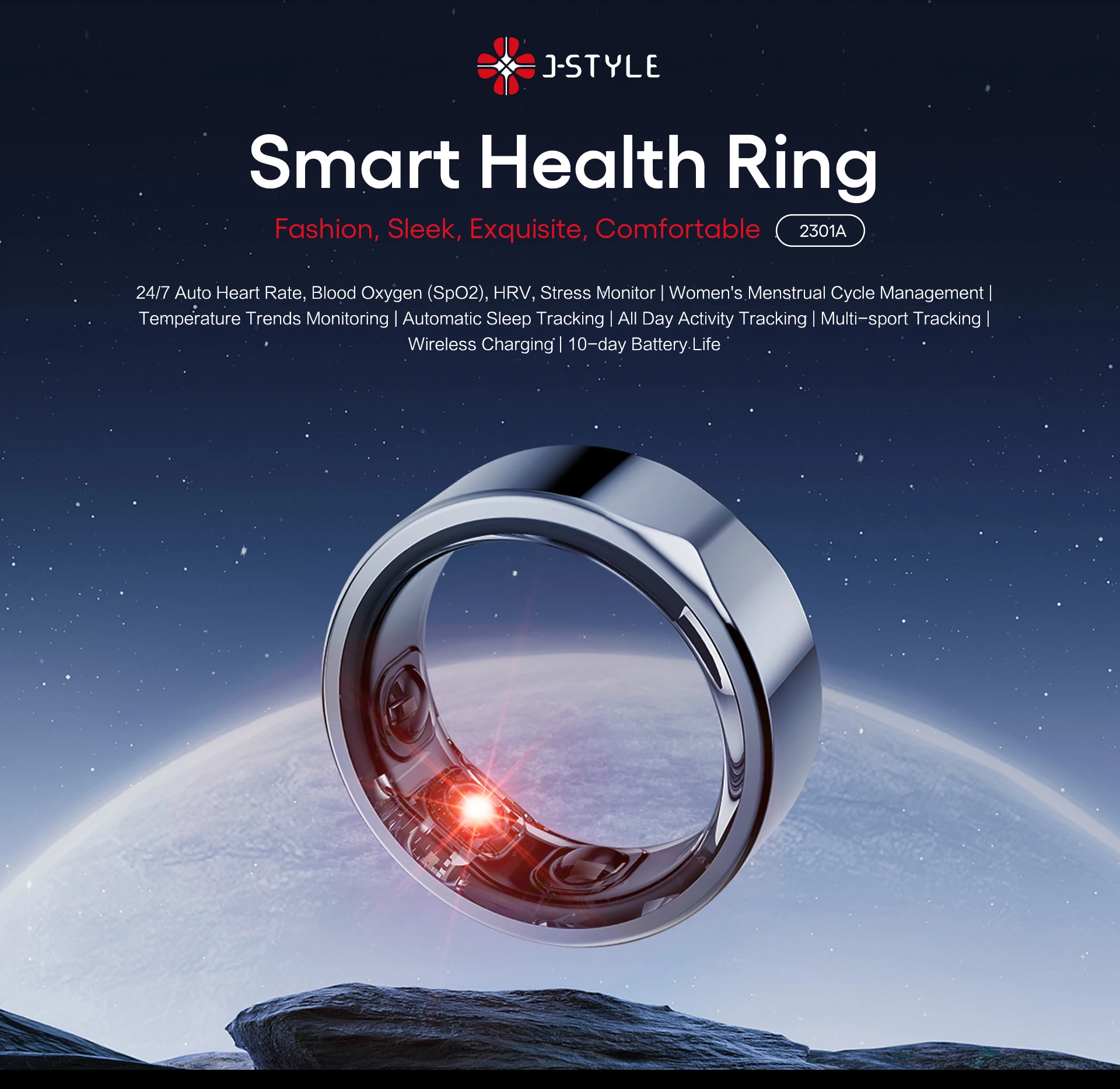 2301a fashion smart ring health medical